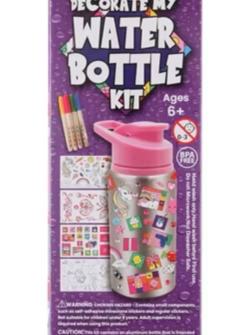 As Seen On TV Pink Water Bottle Decorating Kit
